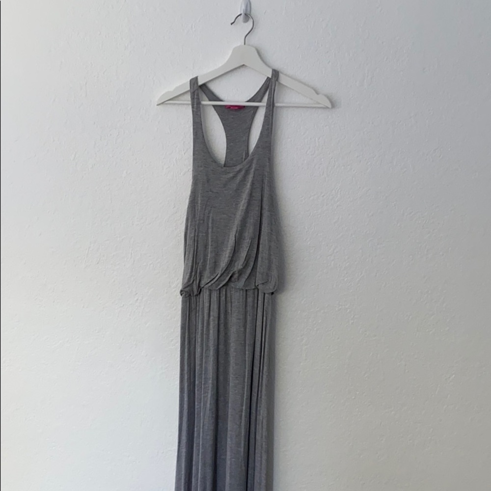 gray maxi dress